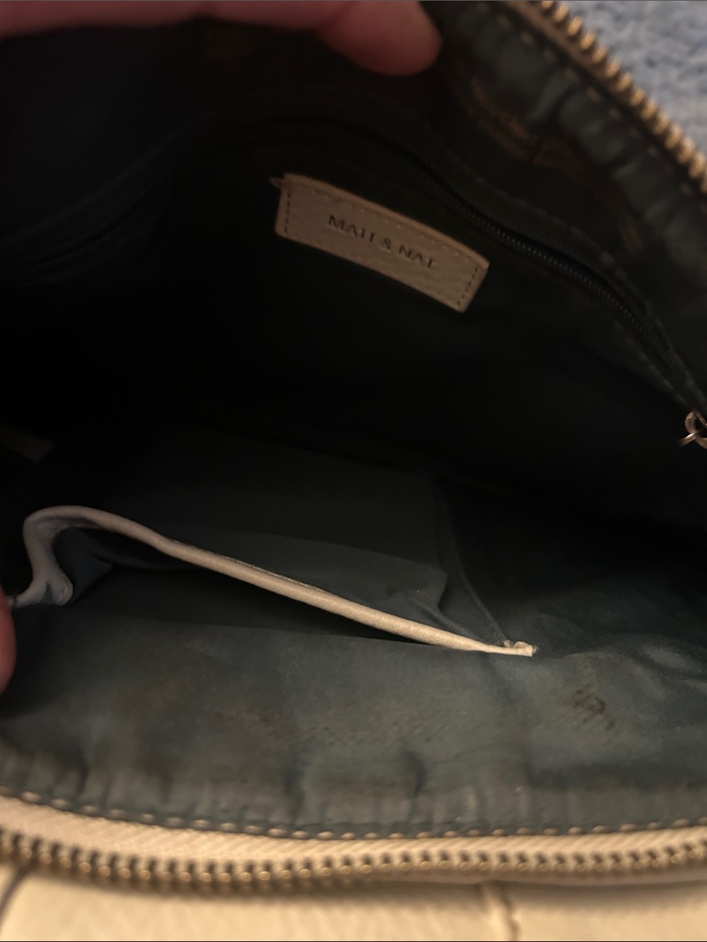 Matt & Nat Trio: Cream Crossbody with Black and Dark Brown Wallets - Picture 4 of 9